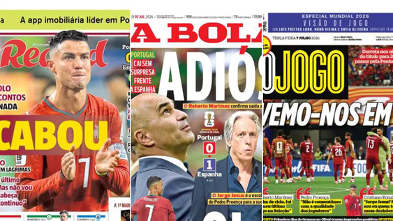 Las tapas de los diarios portugueses.&nbsp;