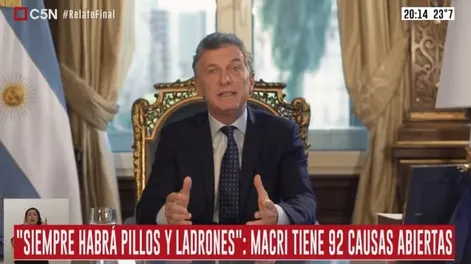 Mientras Macri hablaba, C5N colocaba polémicas placas con críticas