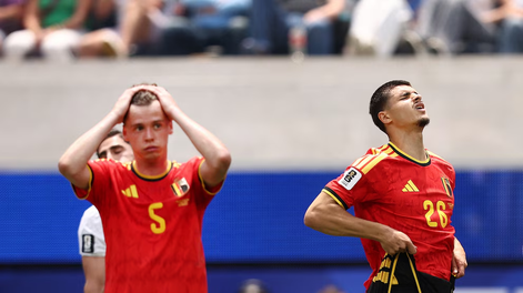 La desesperación de los jugadores belgas al no poder anotar