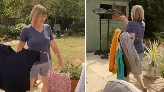 [VIDEO] Una mujer mostró su secreto para colgar la ropa rapidísimo