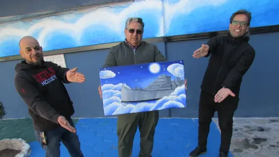 La esquina pintada de azul