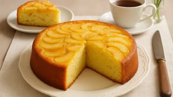 Torta de manzana recién salida del horno y lista para disfrutarla.