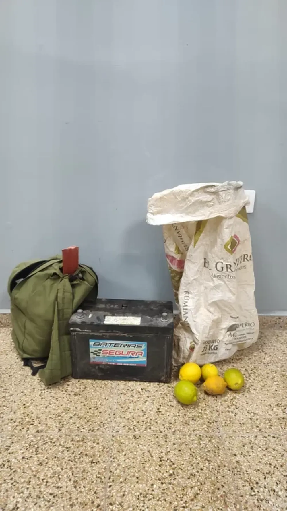 Robó cinco limones y una batería de tractor, preso