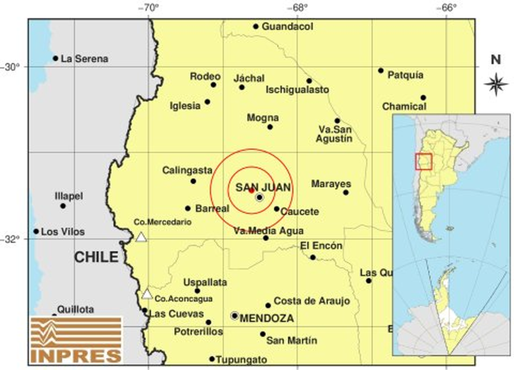 El epicentro del sismo.
