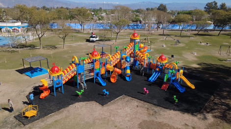 Rawson inaugura el nuevo sector infantil en el Parque Papa Francisco.