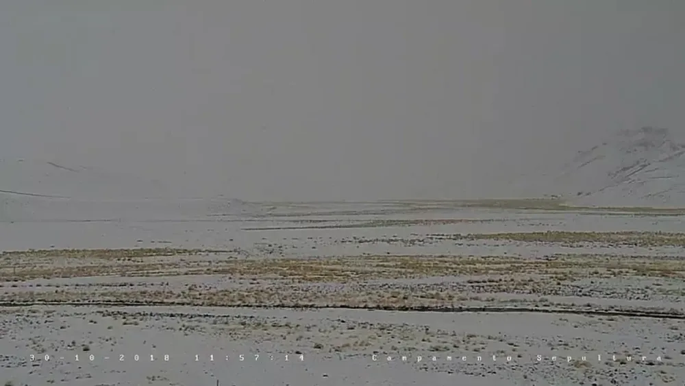 Las fotos de Veladero tras las nevadas tardías