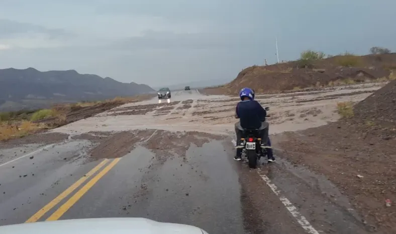 Ruta 40 altura Villicum, este mediodía. Foto: Vialidad Nacional.