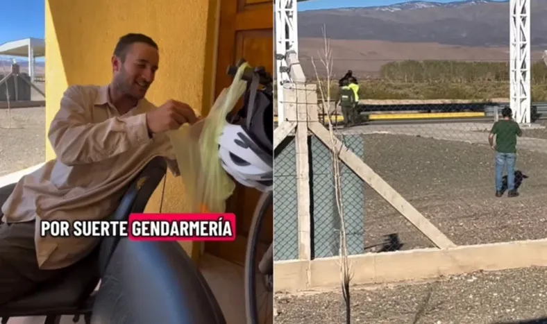 Recorren el país en bici y les pasó algo insólito en San Juan por droga: el video