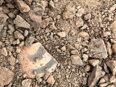 Los restos de las piezas de cerámica encontradas por Gendarmería.