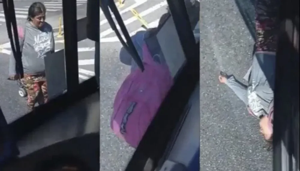 Simuló ser atropellada, pero el colectivero la descubrió y la escrachó en un video