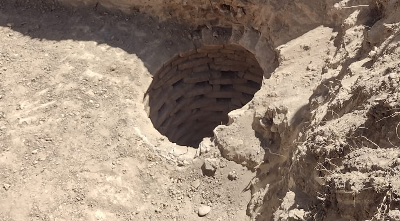 El pozo encontrado en la plaza Gertrudis Funes. El pozo encontrado en la plaza Gertrudis Funes.