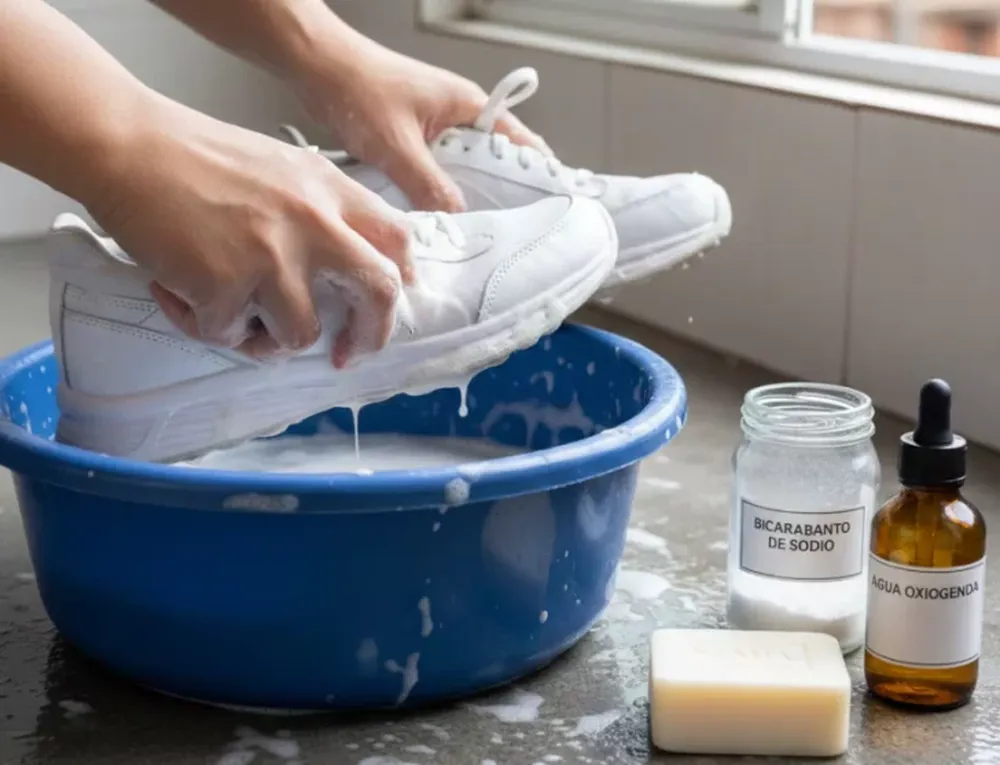 El truco casero de un experto en limpieza para que las zapatillas blancas queden como nuevas.