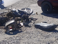 La moto que conducía AdolfoNicolás Ávila, la víctima del accidente. La moto que conducía AdolfoNicolás Ávila, la víctima del accidente.