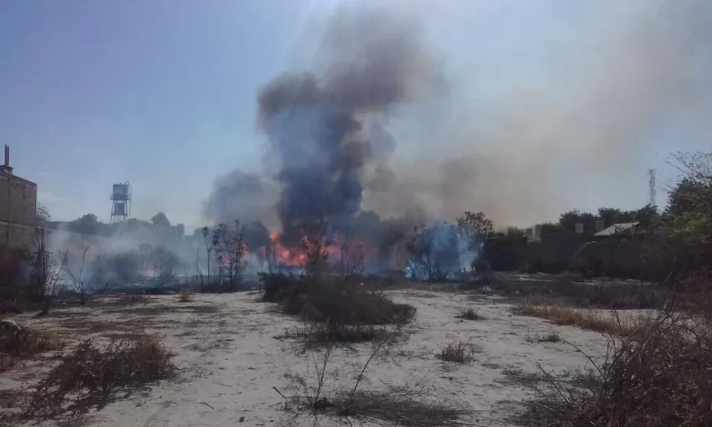 [VIDEOS] Un incendio en un baldío puso en peligro a varias casas de un barrio
