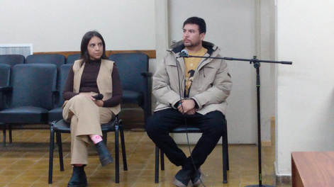 MarianaDaniela Páez y NilsonMolina durante la audiencia de este lunes.