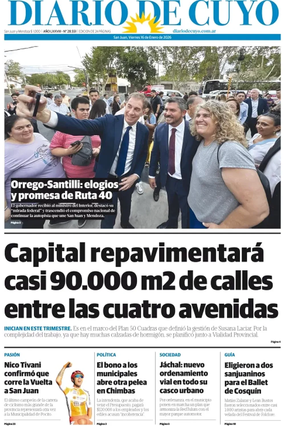 Tapa Edición 16 de Enero 2026