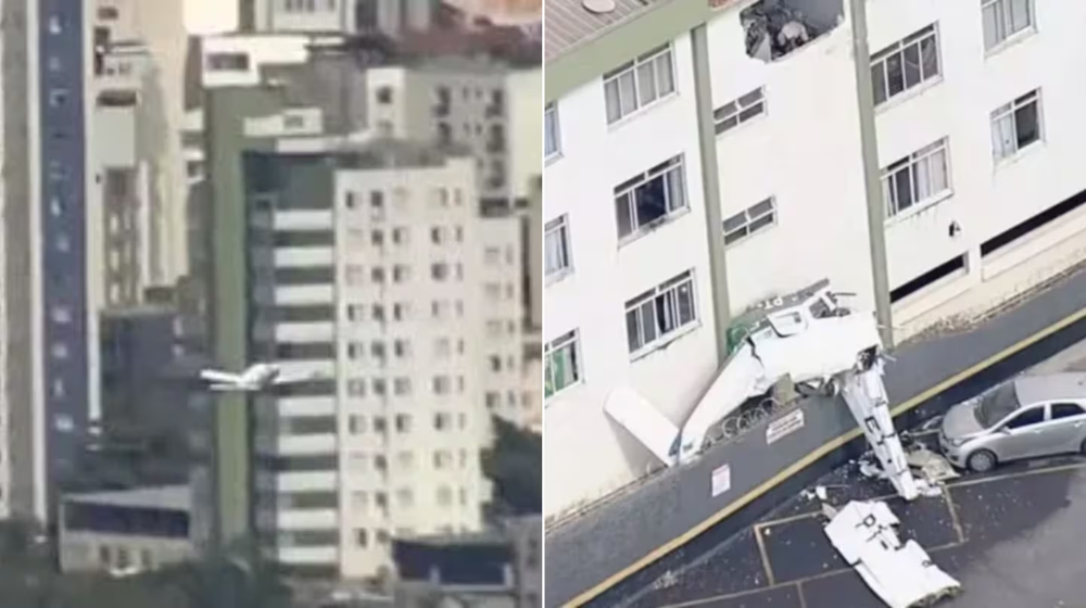 Una avioneta se estrelló contra un edificio en Brasil y hay dos muertos.