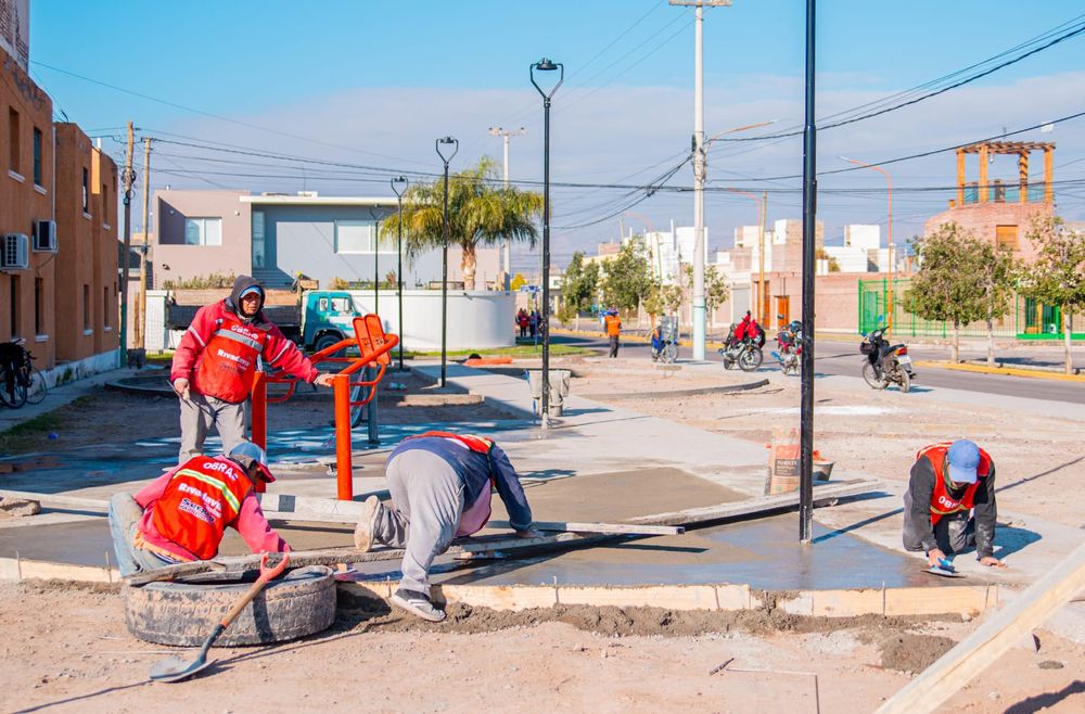 Avanzan las obras en el Barrio Del Bono Green, de Rivadavia.