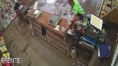 VIDEO: ladrón aprovechó un descuido y robó un celular de una verdulería