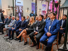 El gobernador Marcelo Orrego en la Casa de San Juan en Buenos Aires.&nbsp;