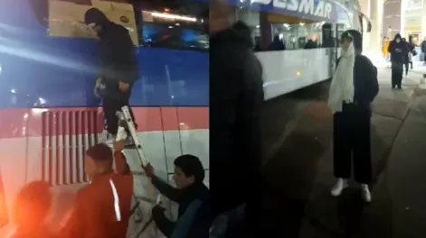 Apedrearon un colectivo en San Luis y tuvieron que cubrir las ventanas con cartón