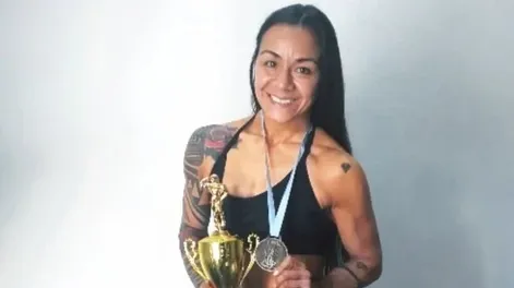 Preparación. Cecilia Román sigue avanzando en el mundo del fisicoculturismo y estará compitiendo este fin de semana en Buenos Aires.