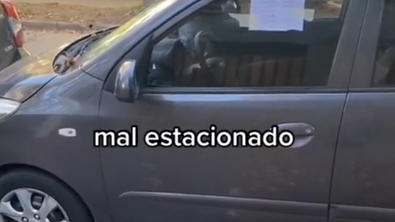 Estacionó en un lugar prohibido y una vecina le aplicó una sanción muy civilizada