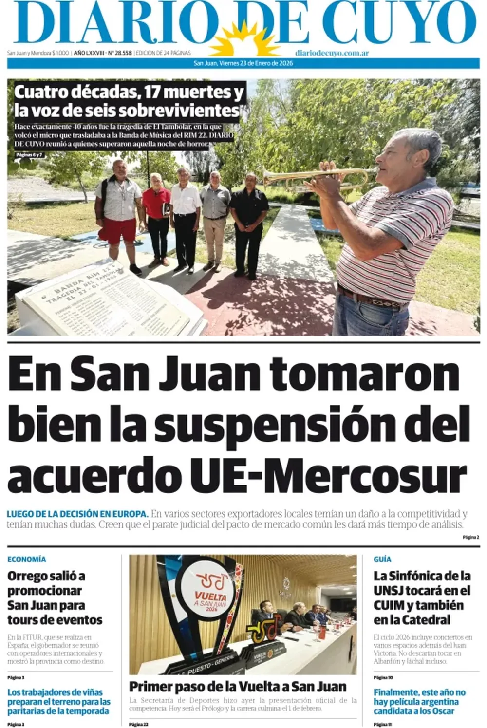 Tapa Edición 23 de Enero 2026