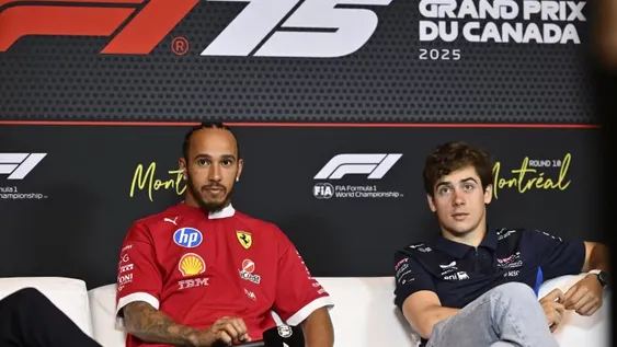 FRANCO COMPARTIÓ  CON LEWIS HAMILTON  la conferencia de prensa oficial que la FIA organizó ayer en Montreal, previa a laactividad del Gran premio que comienza hoy con dos entrenamientos.