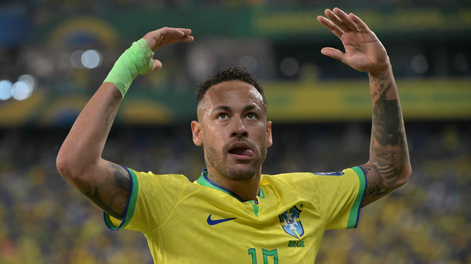 Neymar en la selección de Brasil.