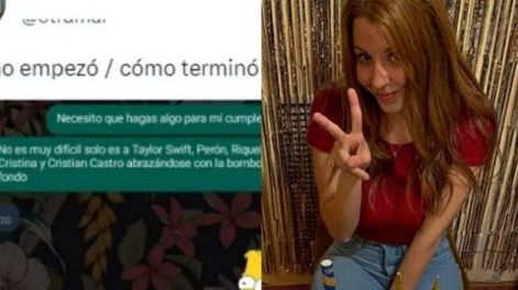 Pidió una torta con la foto de Taylor Swift, Riquelme, Perón y Evita abrazados y el resultado es furor