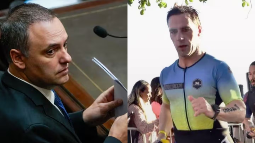 Matías Tabar, el arquitecto que comprometió a Manuel Adorni con su declaración, en una carrera.&nbsp;