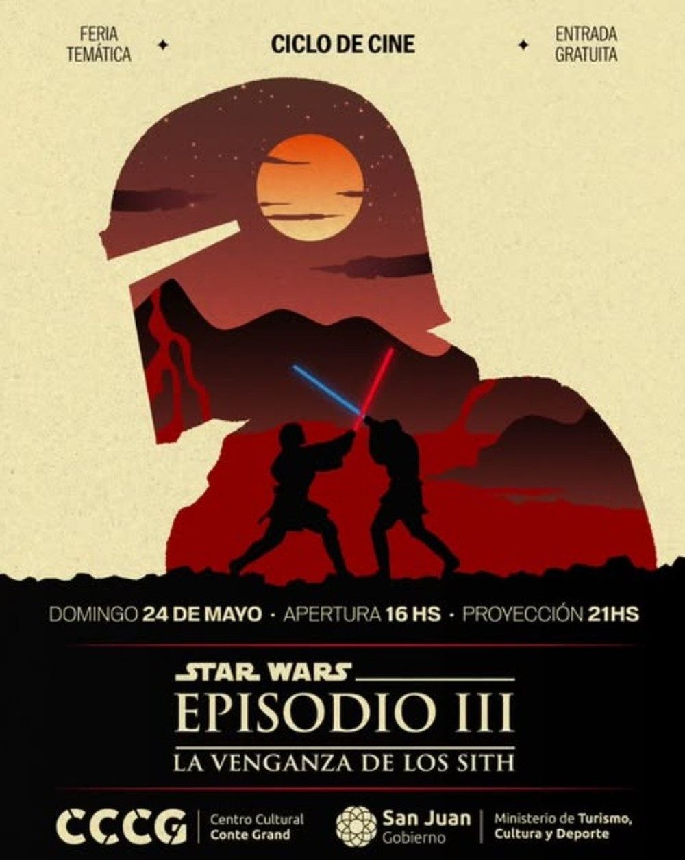 Star Wars Episodio III será la primera película del ciclo de cine que planea el Centro Cultural Conte Grand