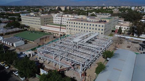 Avanza la construcción de los nuevos Consultorios Externos del Hospital Rawson.
