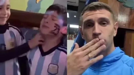 La emoción de un niño al recibir un saludo del “Dibu” Martínez en su cumpleaños