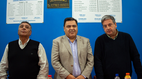 Vicente Mancuso, Juan Valiente y Gerardo Iturrieta serán quienes manejen la Liga por dos años más. Foto: Prensa LSF