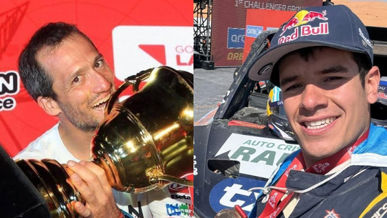 Puchi Ontiveros y Lisandro Sisterna, los dos pilotos sanjuaninos que disputarán el Desafío Ruta 40.&nbsp;