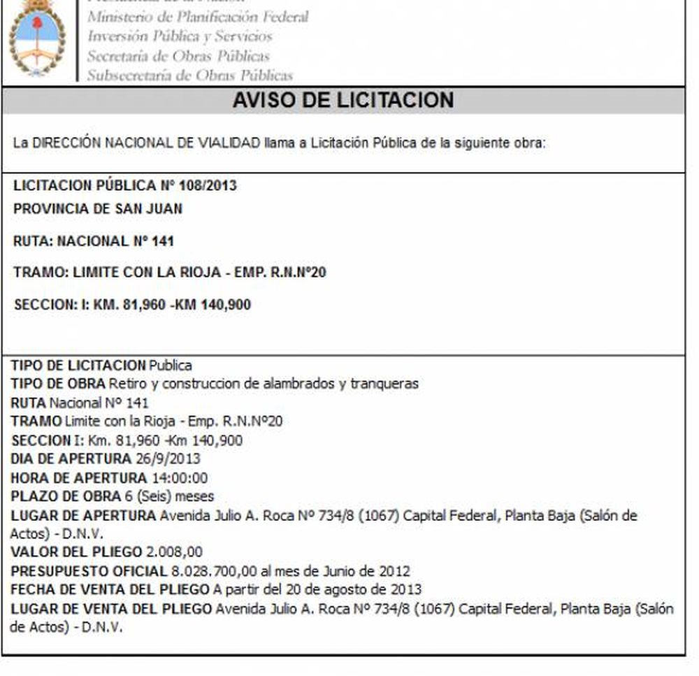 Hoy se conoce las empresas que harán obras en San Juan por $35 M