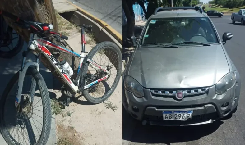 Otra colisión en un cruce de la Circunvalación: un auto embistió a un ciclista