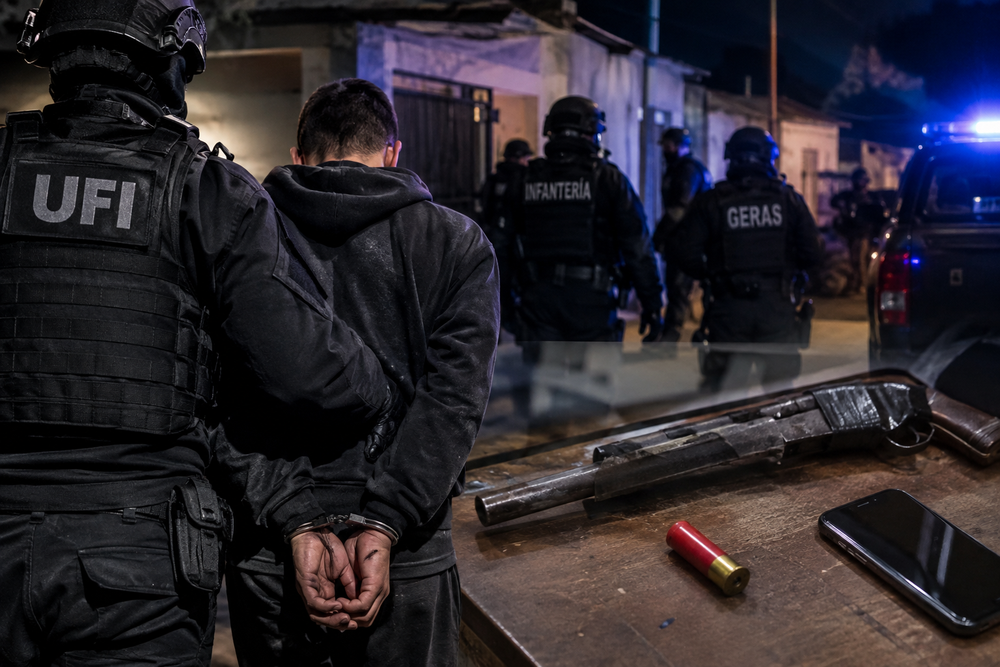 Operativo nocturno y evidencia incautada