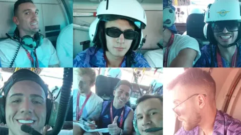 Los campeones dieron una inédita vuelta olímpica aérea por Buenos Aires