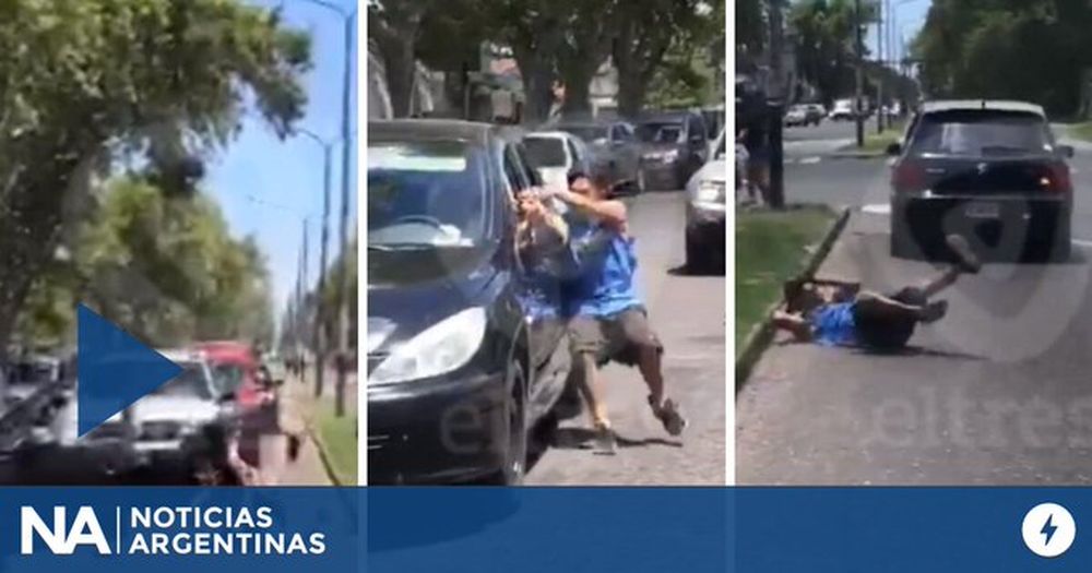 Dos conductores protagonizaron una feroz pelea y uno fue arrastrado