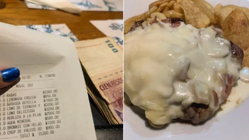 Mostró el ticket por $15.000 tras comer en un restaurante, los pasó a dólares y es viral