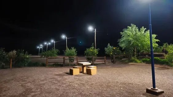 Iluminaron un nuevo sector de la Posta del Río Los Patos.