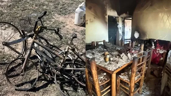 Un casa se quemó por completo durante el incendio. Los habitantes de allí perdieron todo.