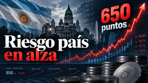 El riesgo país argentino alcanzó los 650 puntos y marcó su valor más alto desde noviembre de 2025.