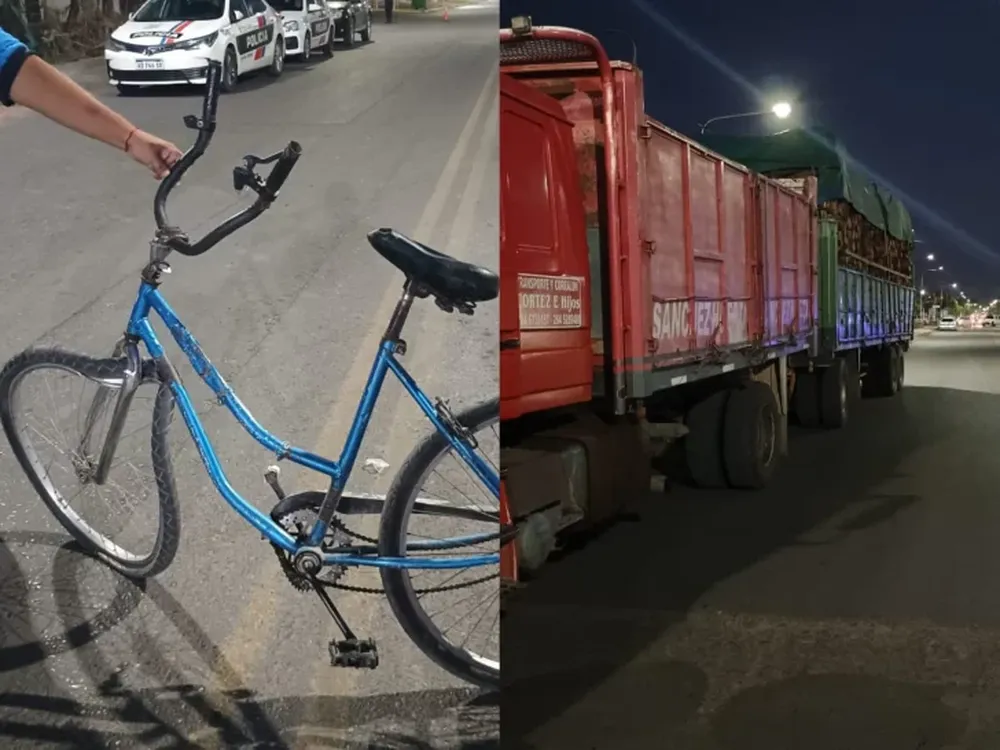 Iba agarrado de una moto, se cayó y un camión le pasó por encima: sufrió una fractura