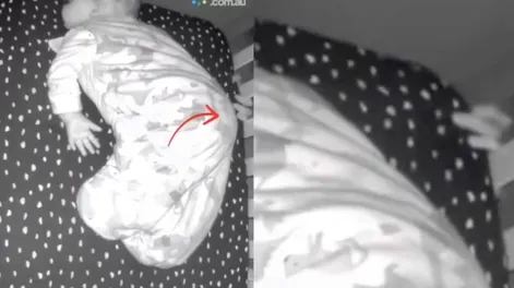 El impactante video viral de un supuesto fantasma que intenta tocar a una beba