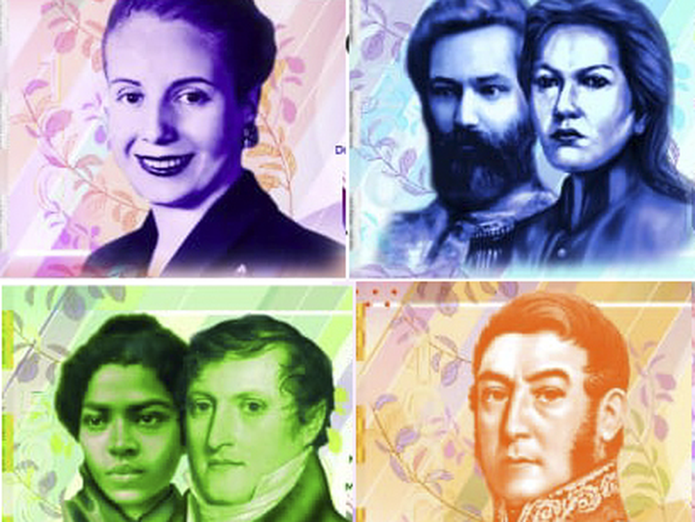 El perfil de las seis nuevas figuras en los billetes  que publicó el BCRA