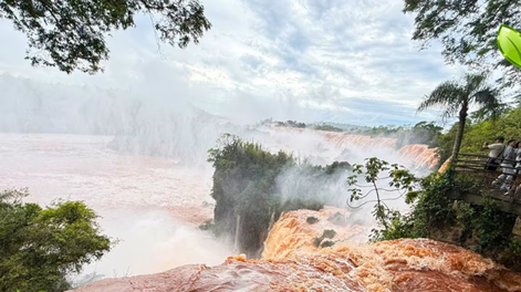 Alerta por un fuerte temporal en Misiones. (Fuente: gentileza La Voz de las Cataratas)